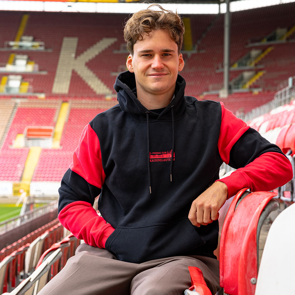 Hoodie Skyline rot/schwarz