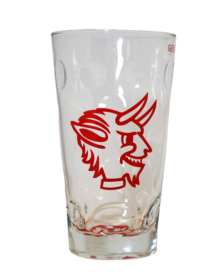 Dubbeglas Teufelskopf mit Bodenlogo | 03167 Dubbeglas Teufelskopf mit Bodenlogo | 03167