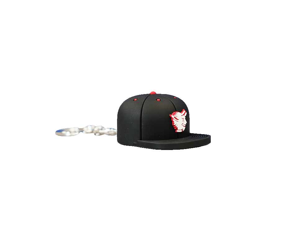 Schlüsselanhänger Cap schwarz mit Flaschenöffner