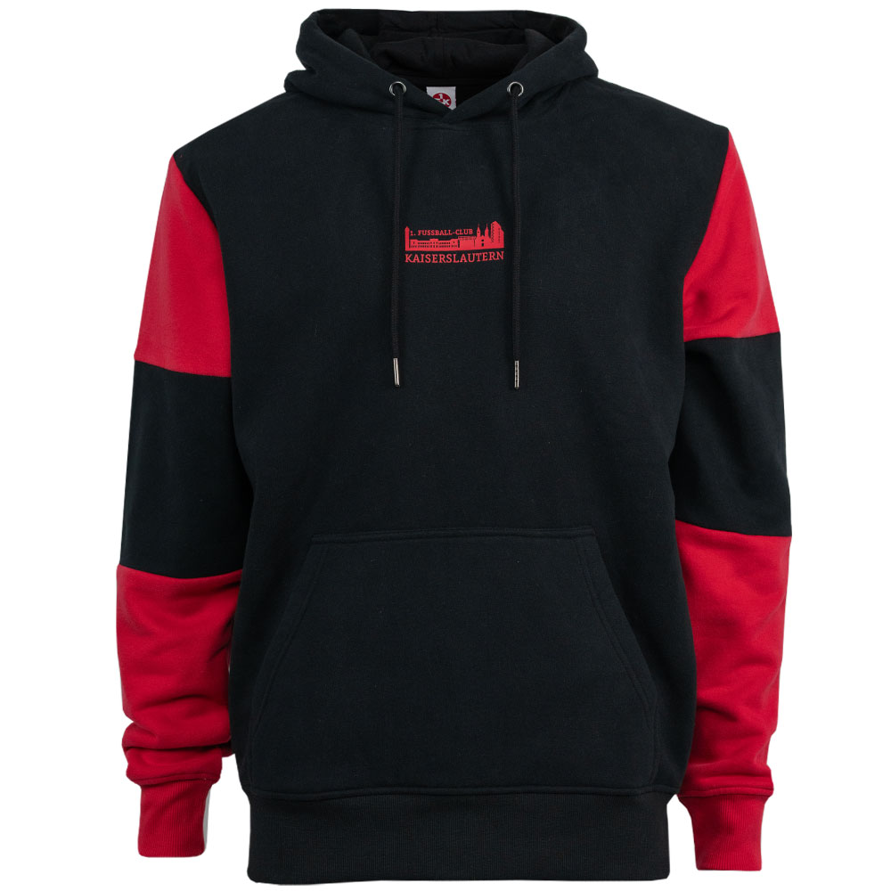 Hoodie Skyline rot/schwarz