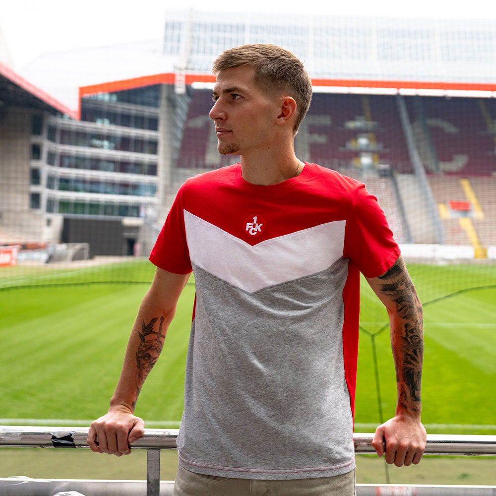 T-Shirt Logo rot/weiß/grau