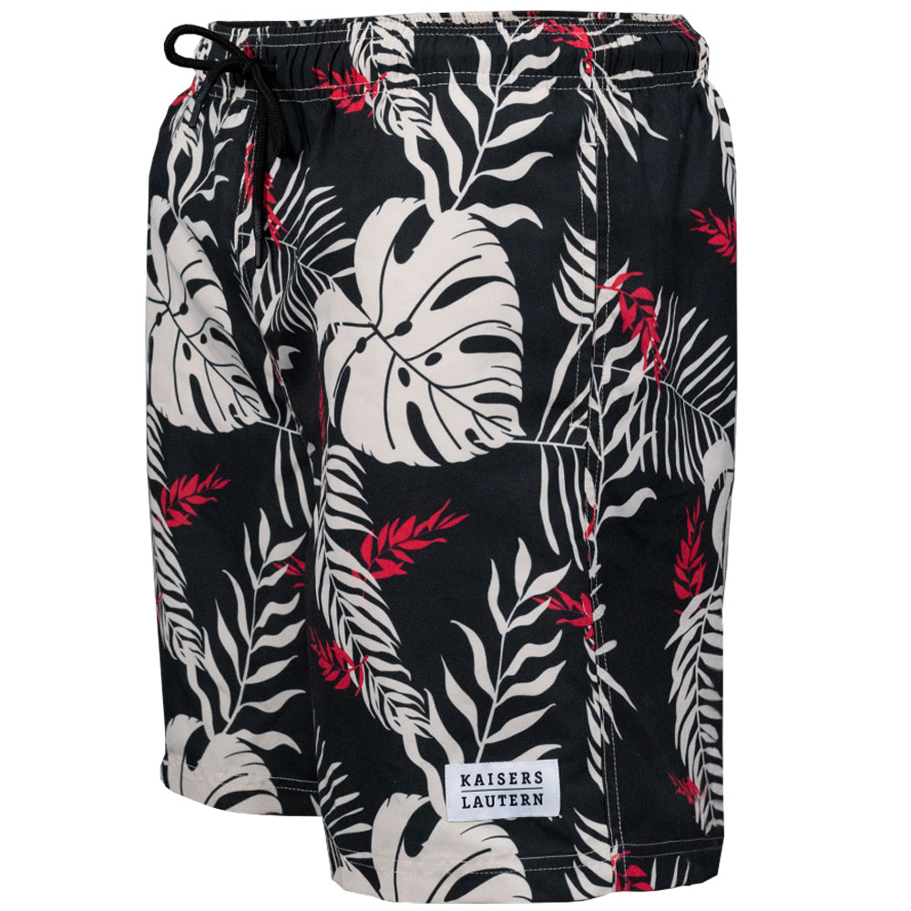 Badehose Hawaii beige/schwarz L
