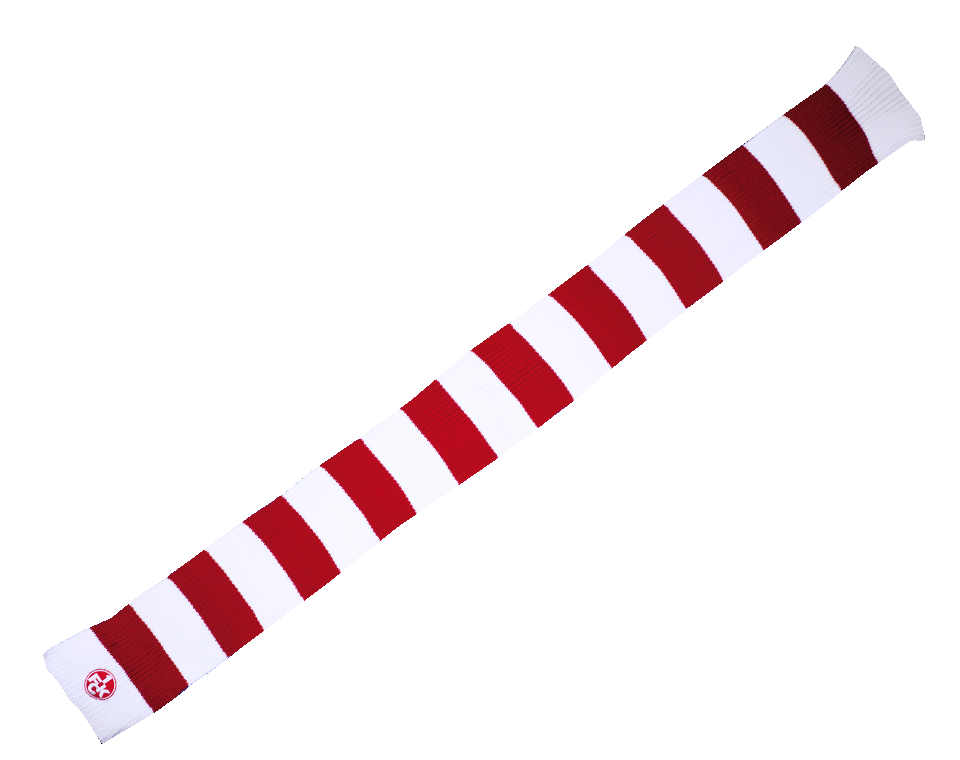 Strickschal rot/weiß