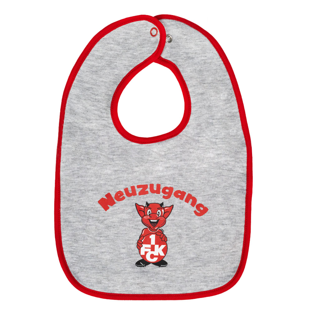 Lätzchen Baby Neuzugang grau/rot