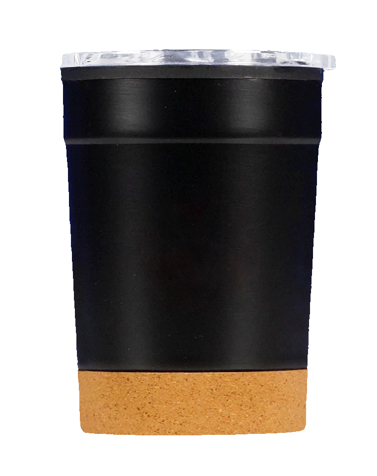 Edelstahlbecher Logo schwarz
