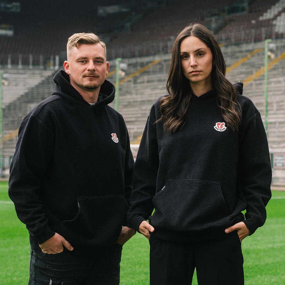 Teddy Hoodie Rote Teufel schwarz