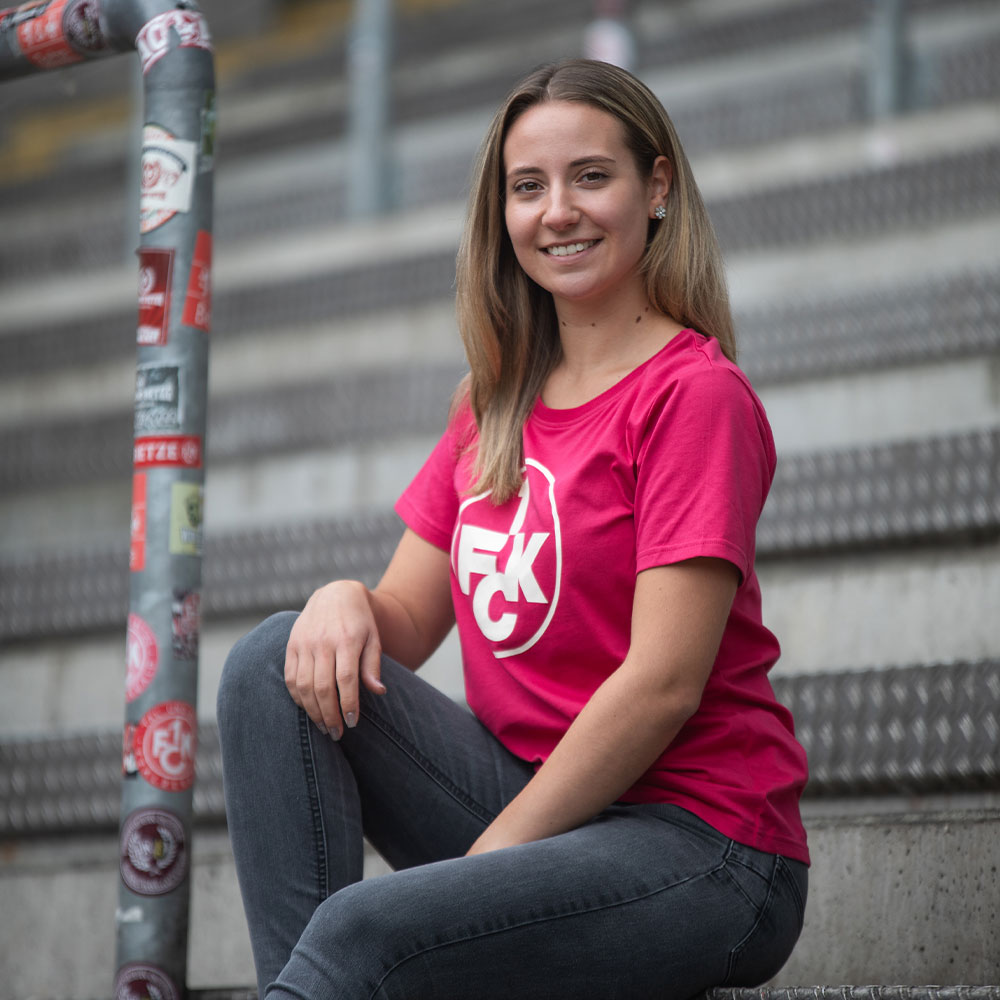 T-Shirt Damen Logo dunkles pink