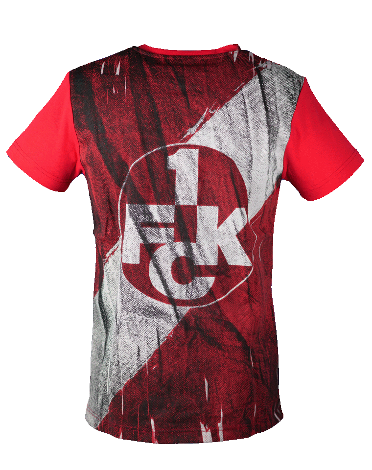T-Shirt Logo rot Rücken Mesh