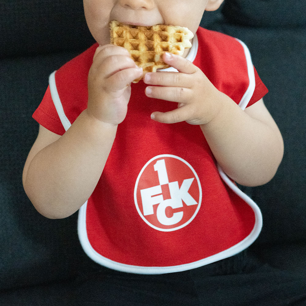 Lätzchen Baby Logo rot