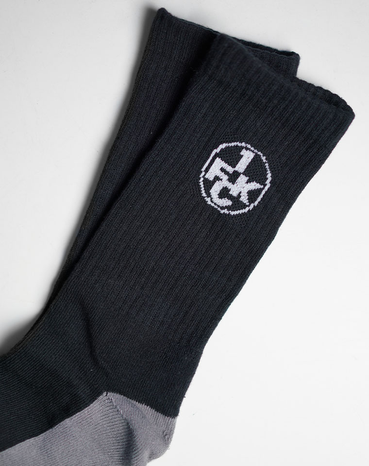 Tennissocken Logo schwarz/grau 2er Set