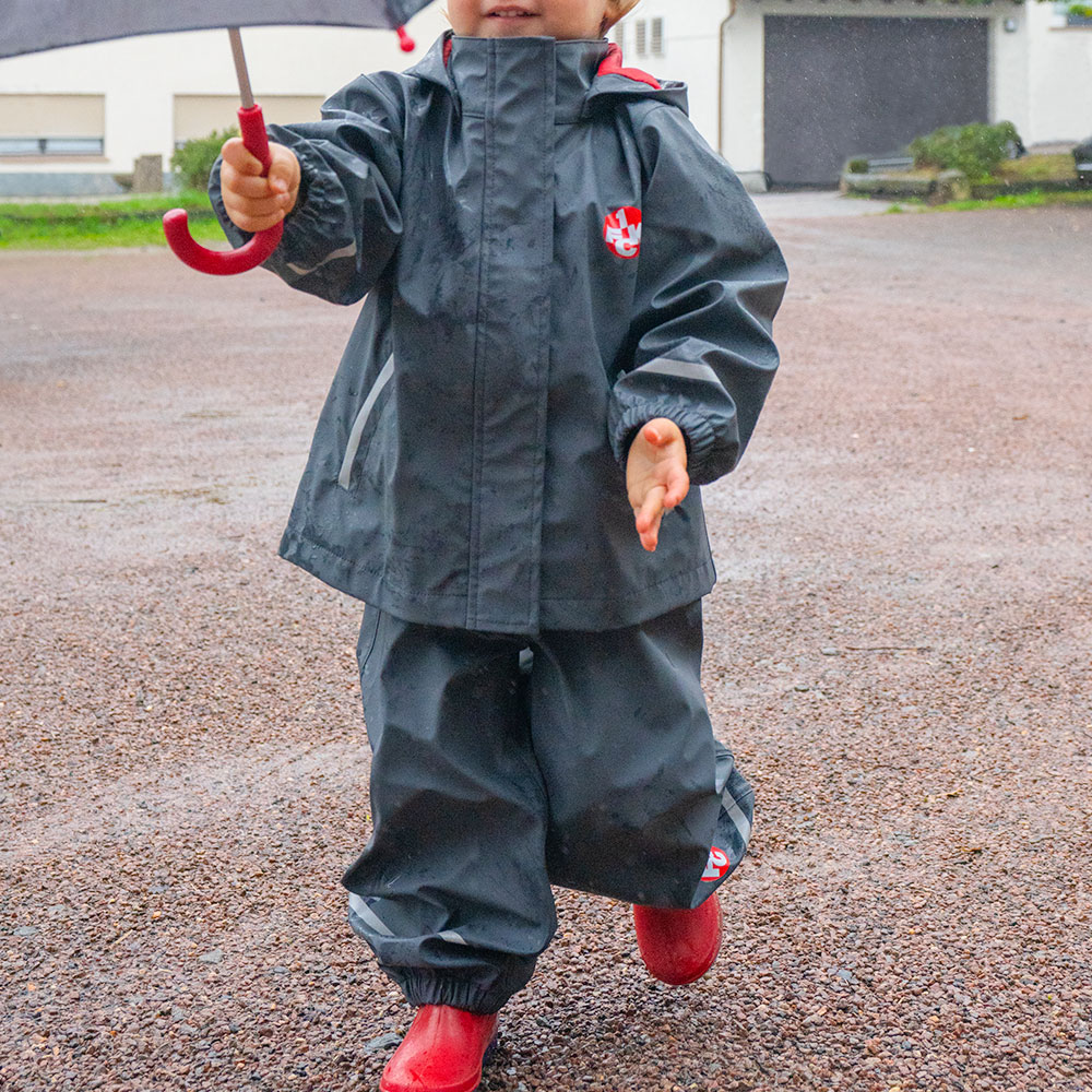 Regenjacke Kids Logo grau