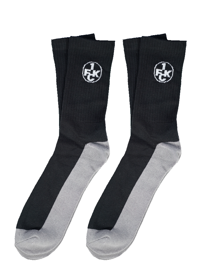 Tennissocken Logo schwarz/grau 2er Set